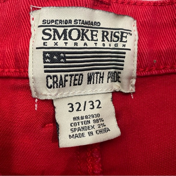 Smoke Rise Men’s Street Wear Jeans Red 32x32 Urban Distressed Extra Tough - Picture 9 of 10